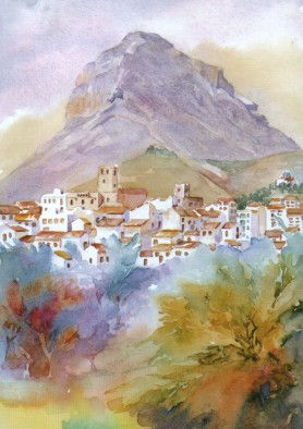 Naranjos y Montgó Watercolour Paper Landscaping