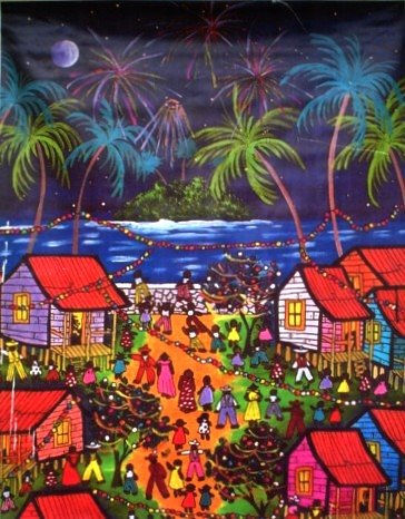 "NAVIDAD EN PUERTO LIMÓN" Acrílico Lienzo Paisaje