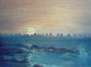 PUESTA DE SOL,EN  PUNTA  DEL  ESTE Oil Canvas Landscaping