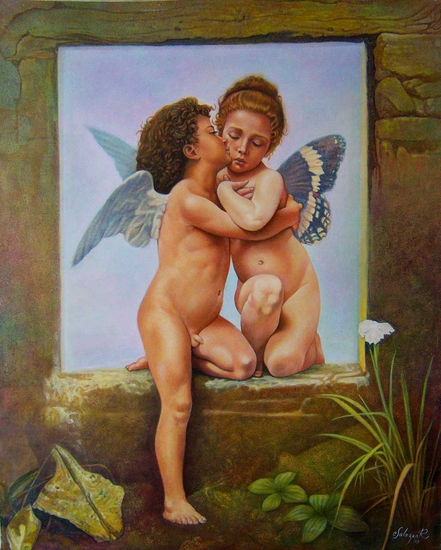 Homenaje a Bouguereau(El primer beso) 