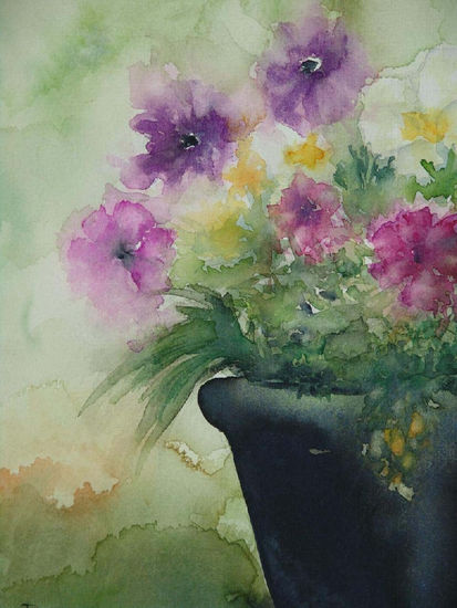 En un rincón Watercolour Paper Floral Painting