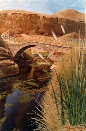 " Puente de Caspana " Oil Canvas Landscaping