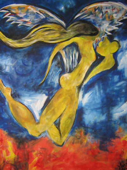 "Angel Celeste" Acrylic Canvas Nude Paintings