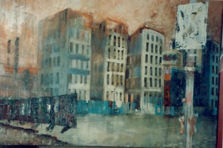 " Demolición en Harlem, N.Y " Acrylic Canvas Landscaping