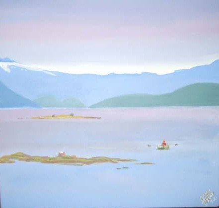 barca en el lago