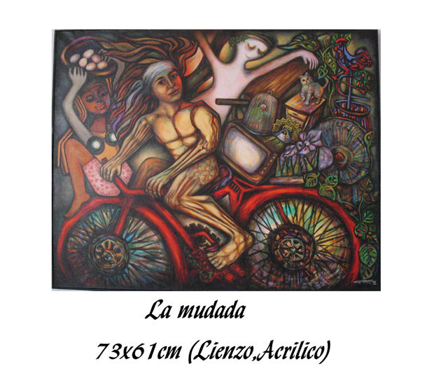 La mudada Acrylic Canvas Figure Painting