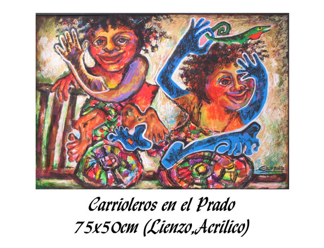 Carrioleros en el Prado Acrylic Canvas Figure Painting