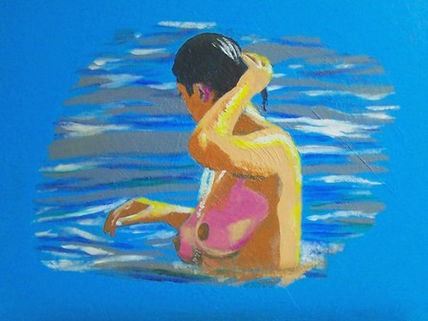 Mujer bañandose