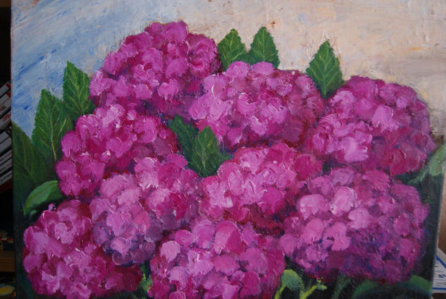 hortensias Óleo Lienzo Floral