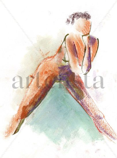 mujer de piernas abiertas Mixed Media