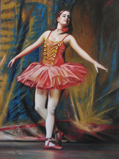 bailarina del tutu rojo Oil Canvas Figure Painting