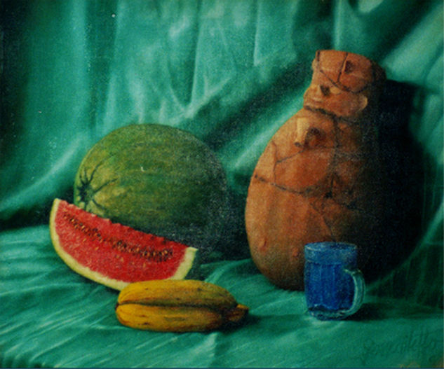 "Bodegon con cacharro" Oil Canvas Still Life Paintings