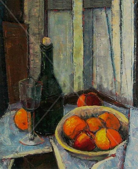 Bodegón en gris Oil Canvas Still Life Paintings