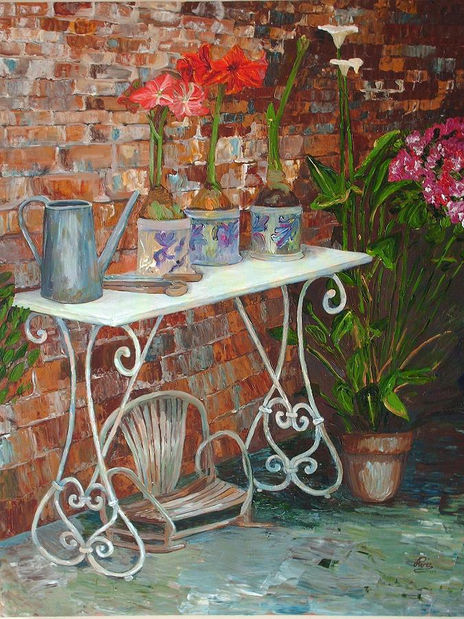 Mesita con flores