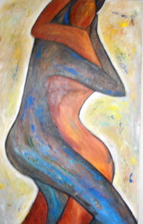 "Los Amantes" Acrylic Canvas Nude Paintings