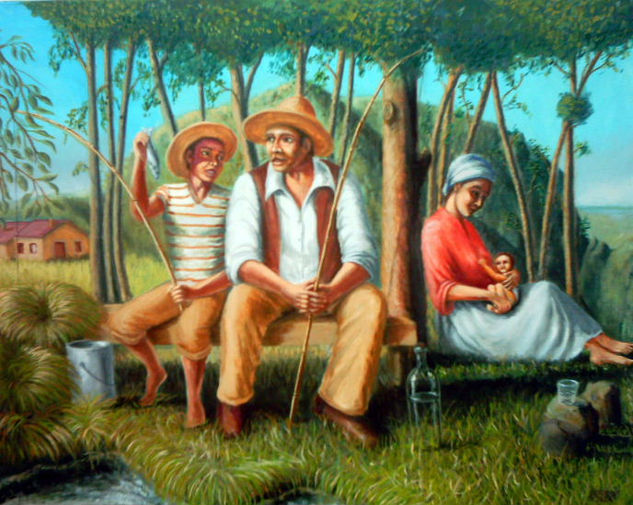 familia de pesca Oil Canvas Landscaping