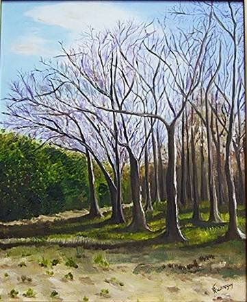 -358 Bosque y playa Oil Canvas Landscaping