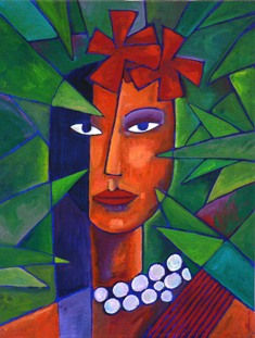 Espíritu de la Selva Acrylic Canvas Figure Painting