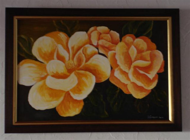 Flores Amarillas Oil Canvas Landscaping