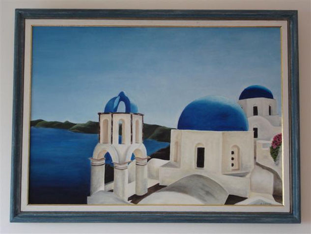 Santorini Oil Canvas Landscaping