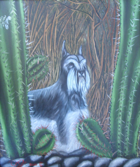 "LOS CACTUS" Oil Canvas Animals