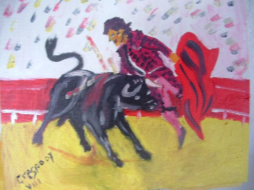 Toros cogida de Cayetano 2 Oil Canvas Others