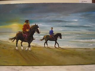 paseo por la playa Oil Canvas Landscaping