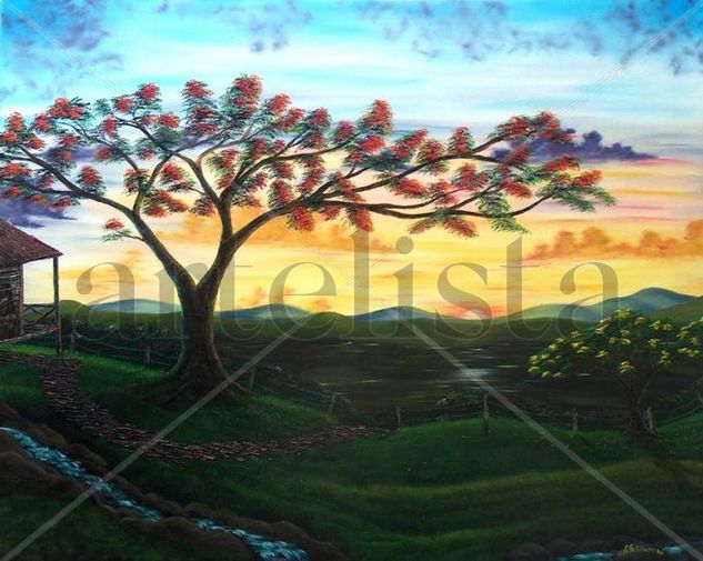 SOÑANDO CON PUERTO RICO IV Oil Canvas Landscaping