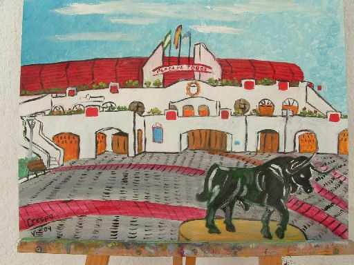 Roquetas de MarP  Plaza de Toros Oil Canvas Landscaping