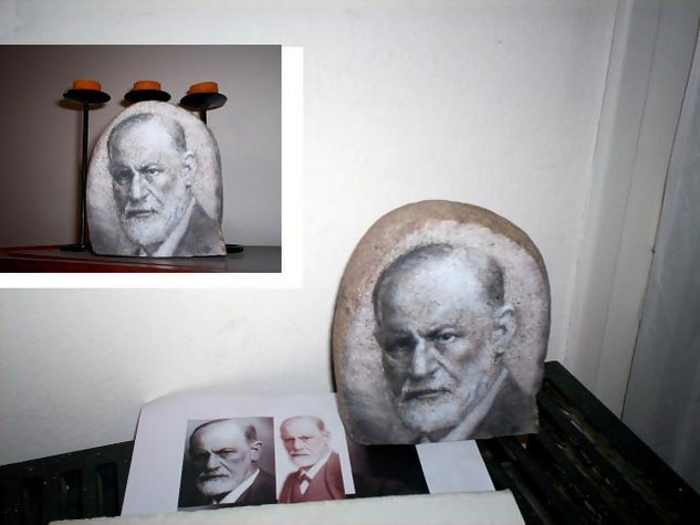 Sigmund Freud in Stone -Freud en piedra Acrylic Others Portrait