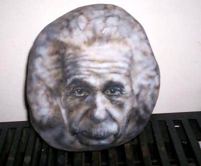 Albert Einstein in Stone -Einstein en Piedra   Javier Fiore Acrylic Others Portrait