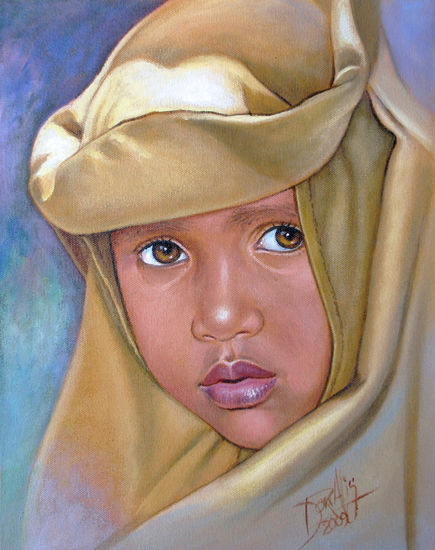 Niño de África 14 Acrylic Canvas Portrait