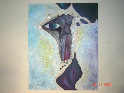 MUJER Mixed media Panel Figure Painting