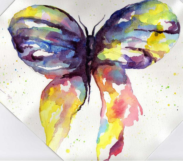 mariposa para monica Watercolour Card Figure Painting