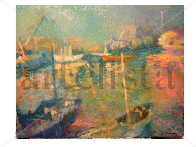 Puerto de Buenos Aires Oil Canvas Landscaping