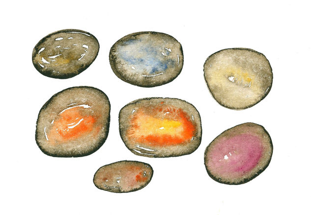 Magic stones Watercolour Paper Others