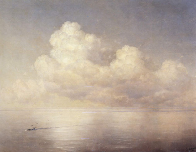 Clouds over the sea, calm wind 