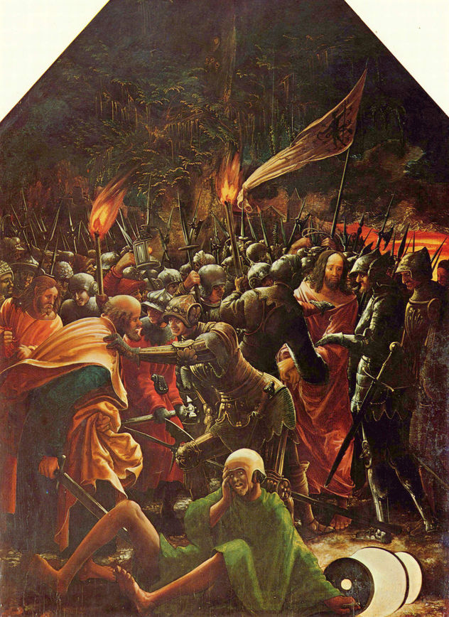 Sebastiansaltar del monasterio de canónigos agustinos de St. Florian cerca de Linz, ala interior izquierda de la Pasión de Cristo, escena en la parte superior derecha.