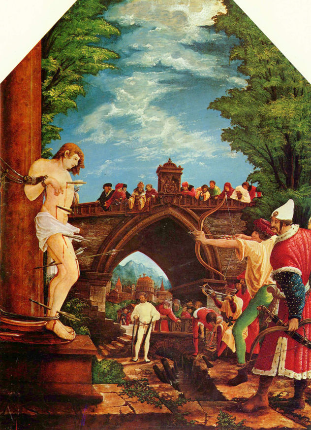 Sebastiansaltar del monasterio de canónigos agustinos de San Florián cerca de Linz, ala exterior derecha, escena superior.