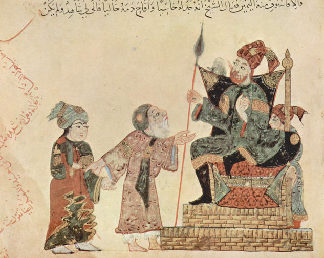 Maqâmât (Reuniones) de al-Harîrî, escena 