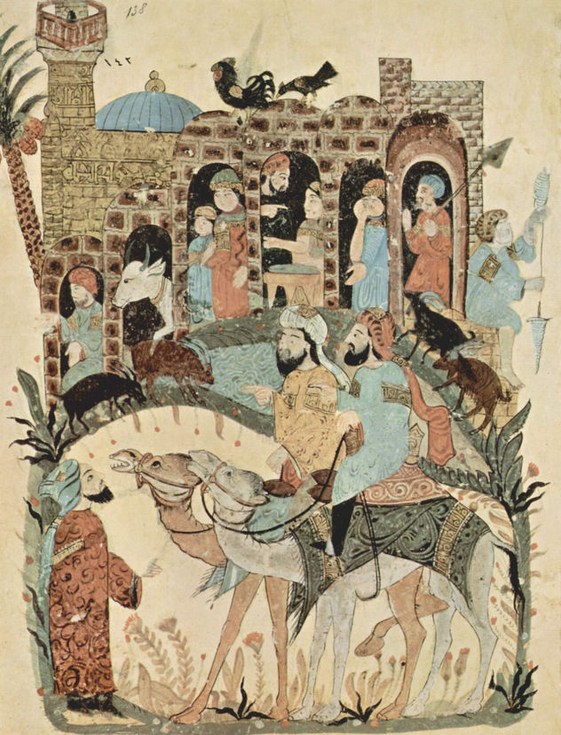 Maqâmât (Reuniones) de al-Harîrî, escena