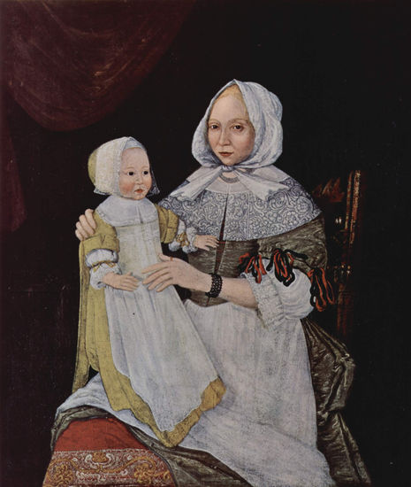 Porträt de la Sra. Elisabeth Freake y su hija Mary 