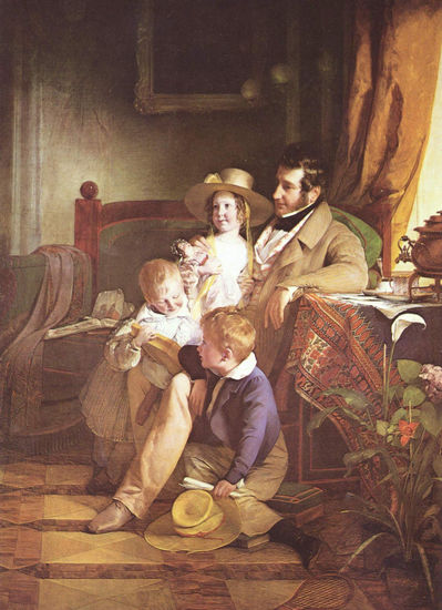 Porträt de Rudolf von Arthaber y sus hijos 