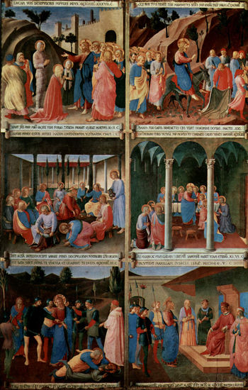 Series of paintings of scenes from the life of Christ for a cabinet to store silverware. Series of scenes 