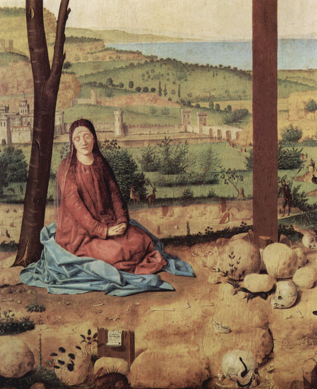 Crucifixion, with Mary and John, Detail