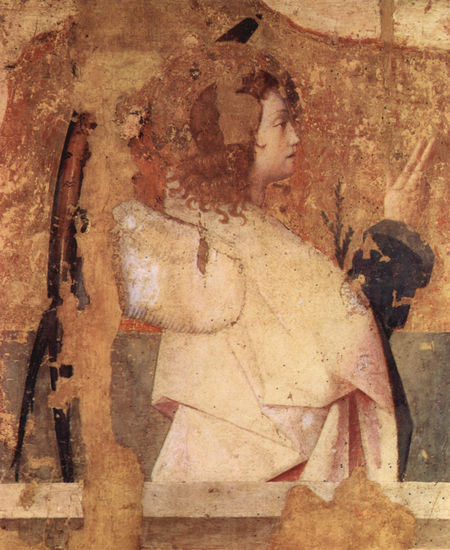 Polyptych of Saint Gregory, fragment of the upper left panel, scene 