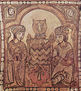 Cappella Palatina en Palermo, pintura del techo en la nave, escena