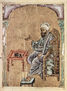 De Materia Medica (The Book of Herbs) by Dioscorides, Arabic manuscript copy of the Greek text, right side of the title page, scene.
