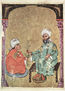 De Materia Medica (El libro de las hierbas) de Dioscórides, copia manuscrita árabe del texto griego, escena.