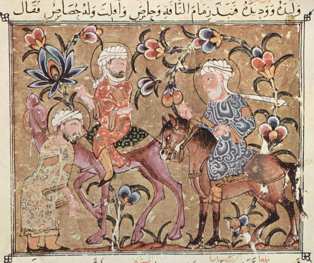Maqâmât (Reuniones) de al-Harîrî, escena